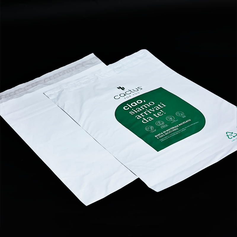 White PE self-adhesive courier bag 12.4
