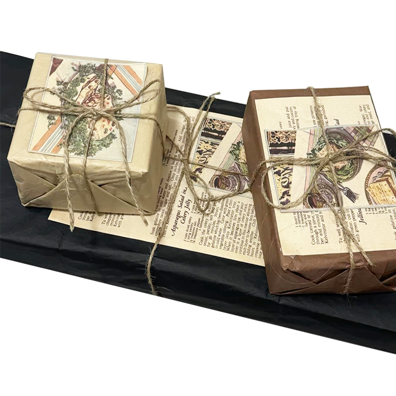Retro irregular newspaper gift box wrapping paper