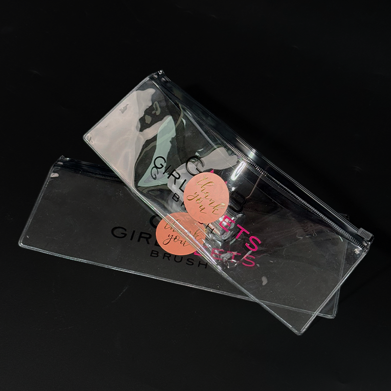 Transparent PVC long zipper bag