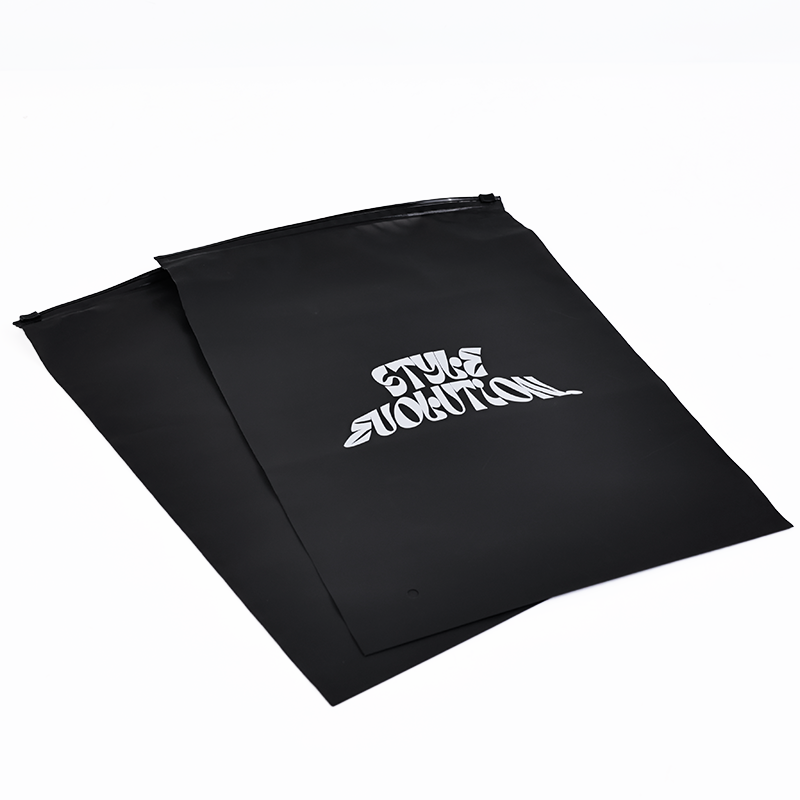 Black semi-transparent frosted zipper bag