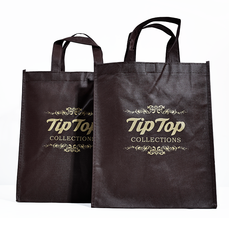 Brown pattern hot stamping non-woven bag 12.7