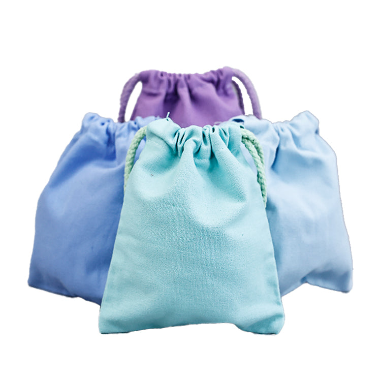 Blue drawstring cotton bag 10.23