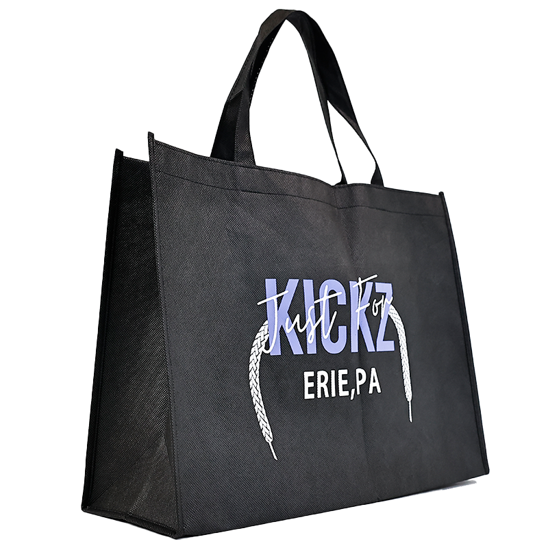 Black non-woven tote bag with bottom 2.20