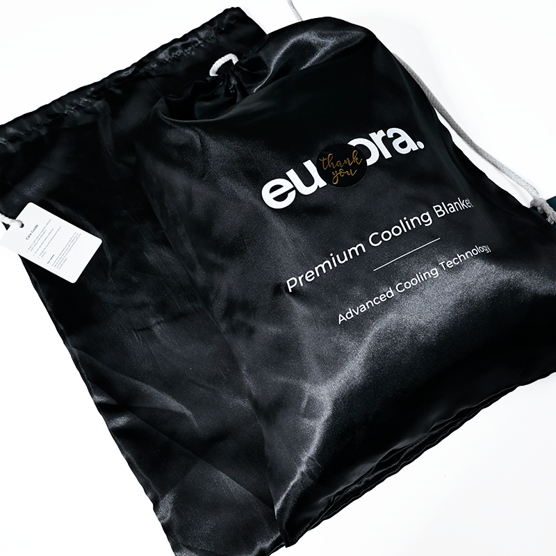Black silk drawstring bag 3.25