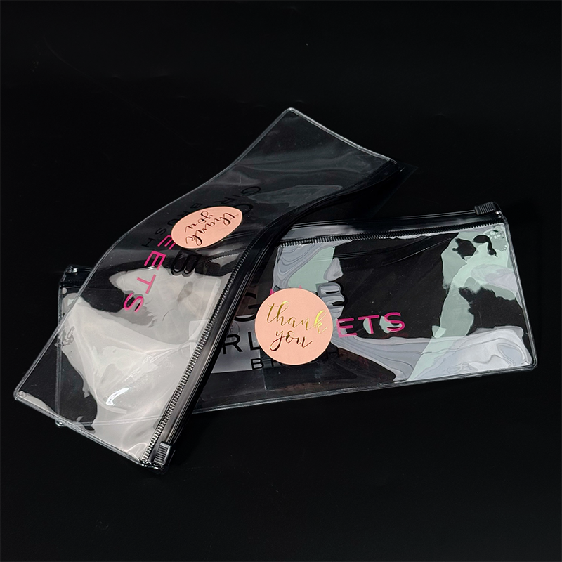 Transparent PVC long zipper bag