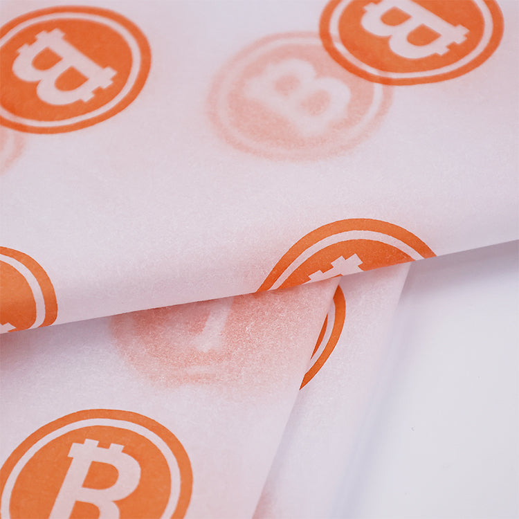 White wrapping paper pattern orange print