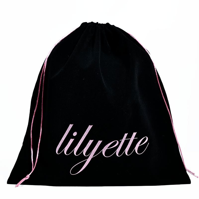 Black flannel drawstring bag 1.15
