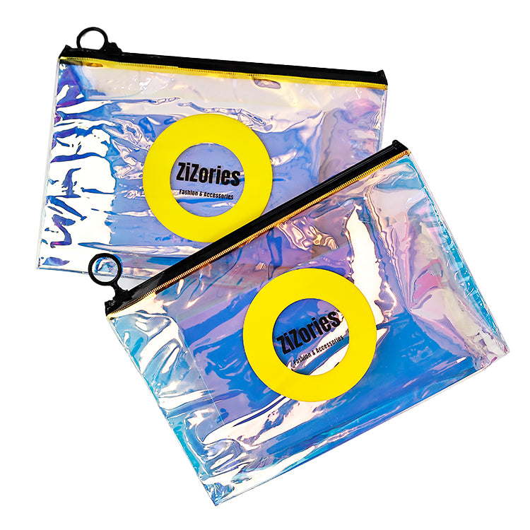 Black pull ring laser zipper bag