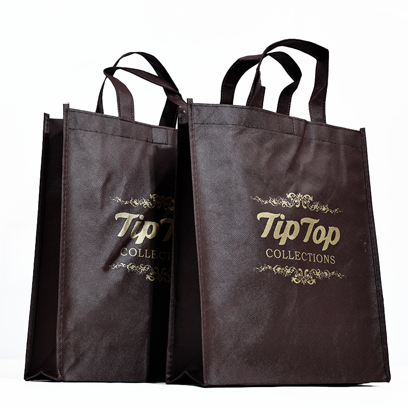 Brown pattern hot stamping non-woven bag 12.7
