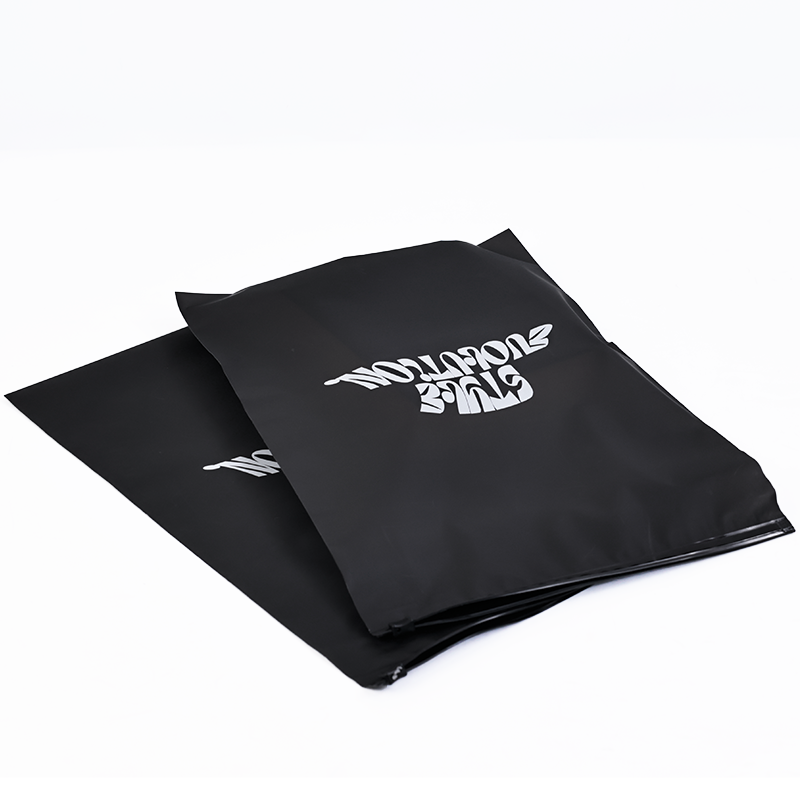Black semi-transparent frosted zipper bag