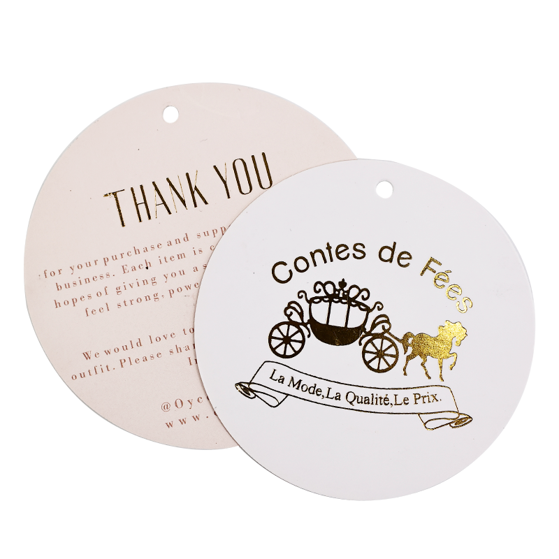 Round pattern gold stamping hangtag 2.19