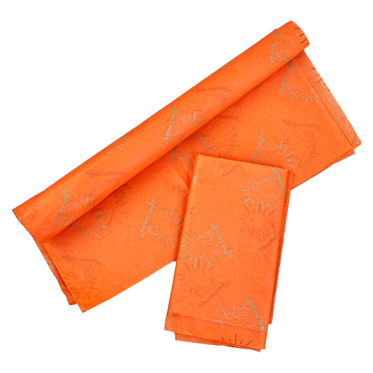 Orange Shirley Paper Pattern Gold Printed Wrapping Paper