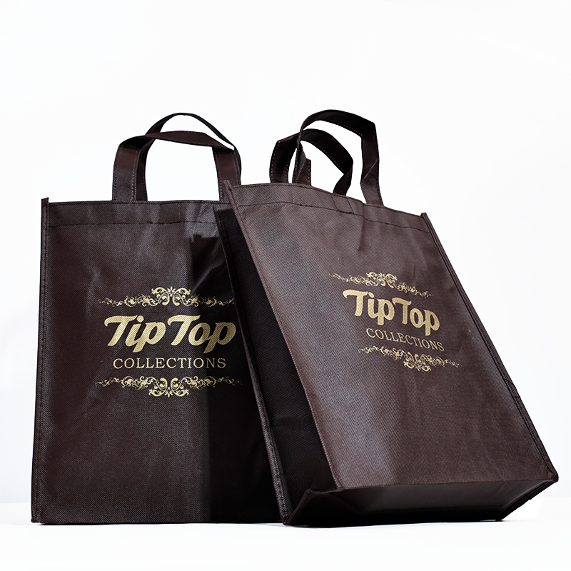 Brown pattern hot stamping non-woven bag 12.7