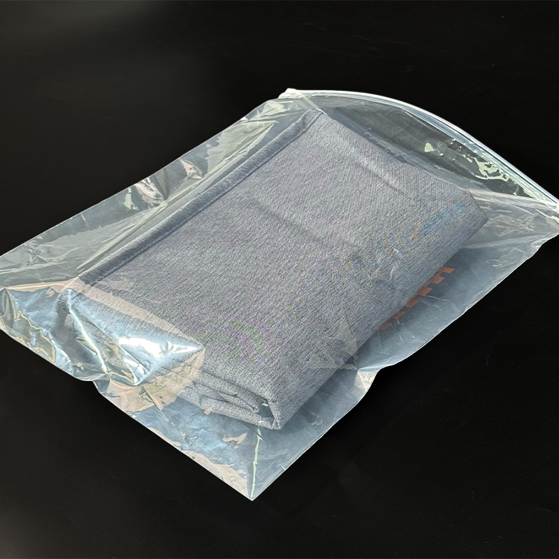 Orange printed transparent PE zipper bag