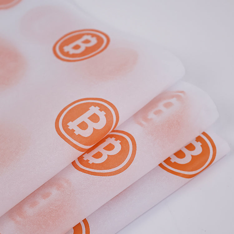 White wrapping paper pattern orange print