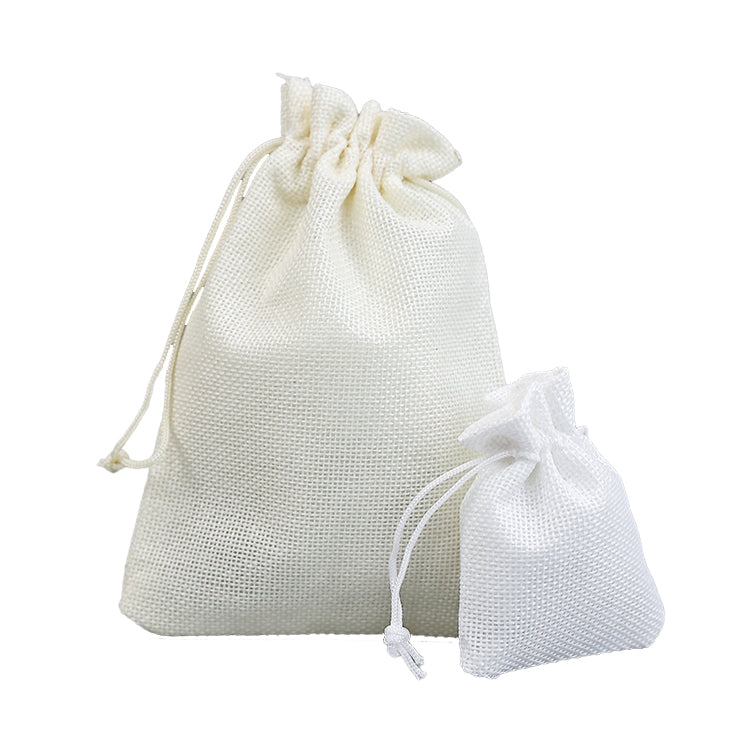 Beige Linen Drawstring Bag 10.23