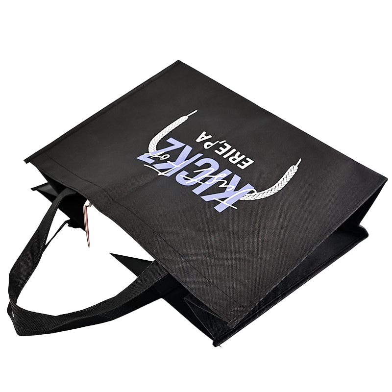 Black non-woven tote bag with bottom 2.20