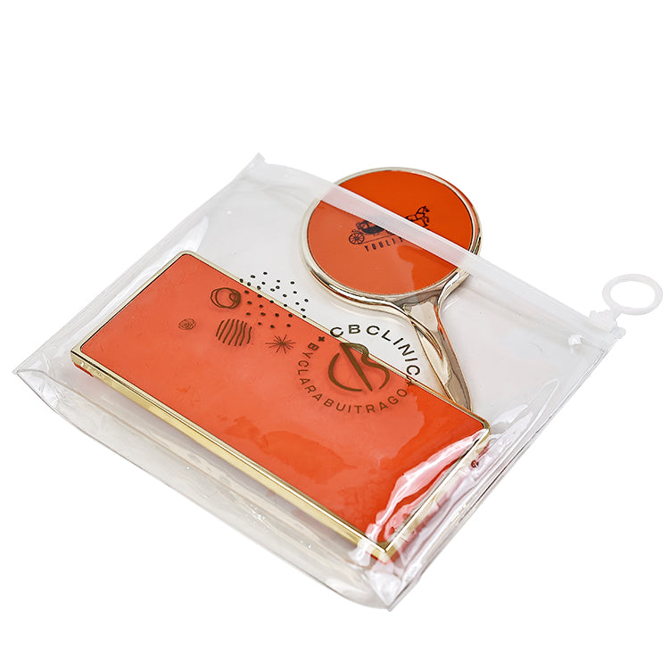 White pull ring transparent zipper bag