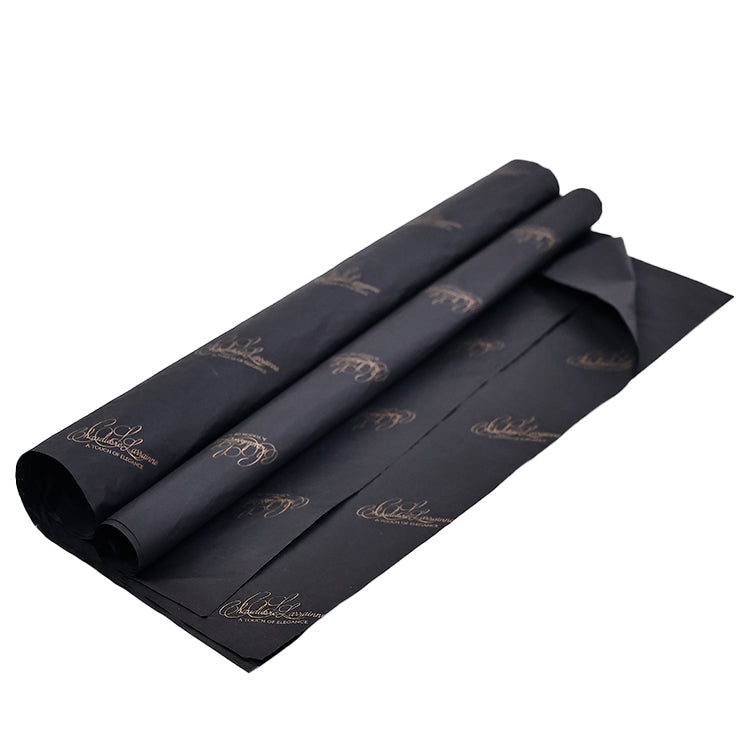 Black wrapping paper pattern with gold stamping
