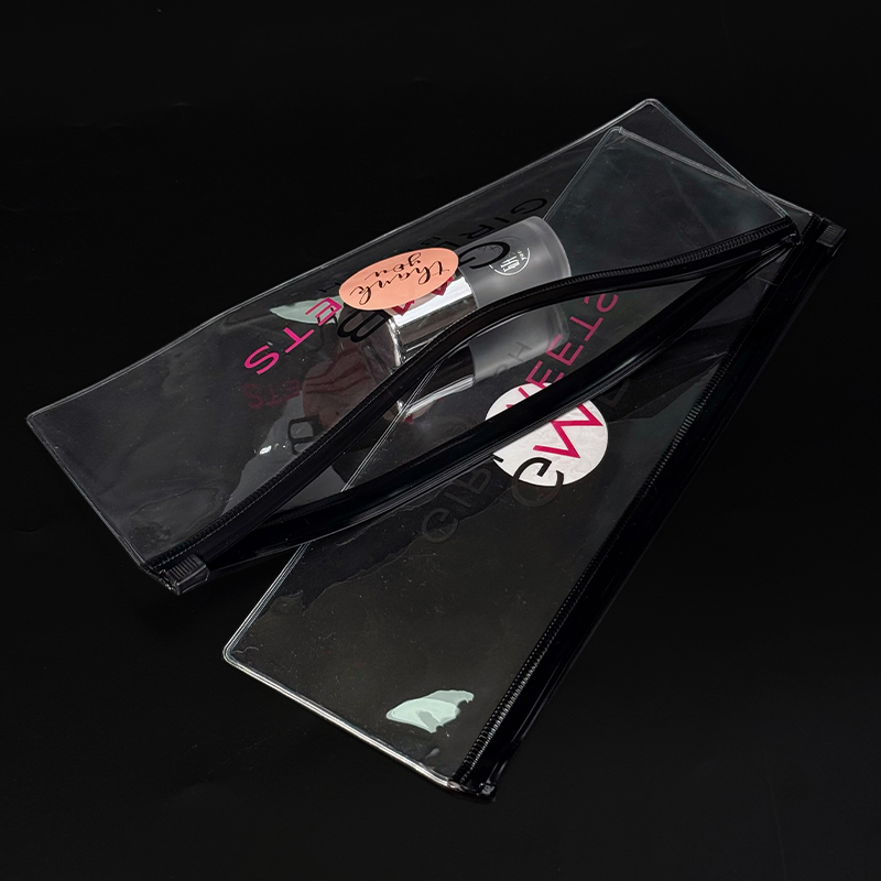 Transparent PVC long zipper bag
