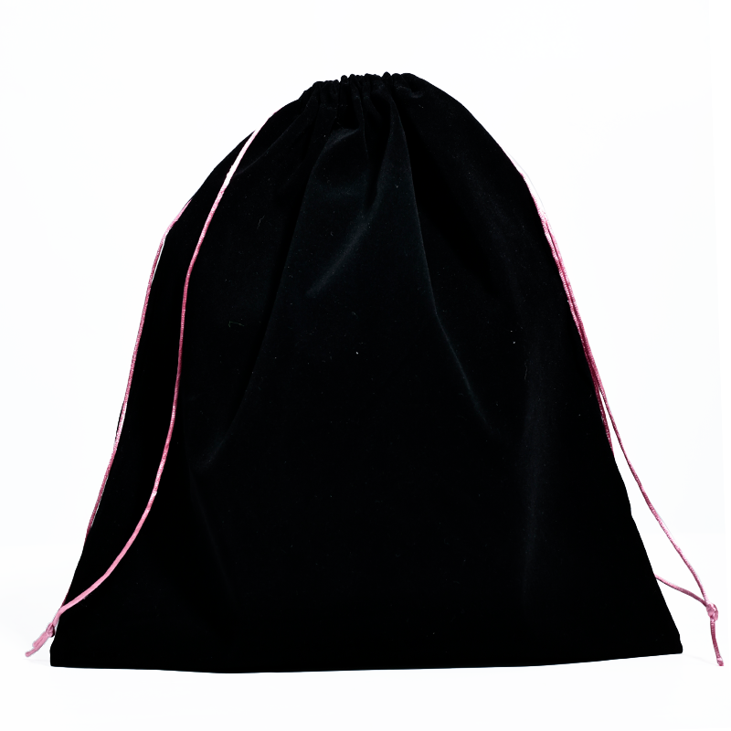 Black flannel drawstring bag 1.15