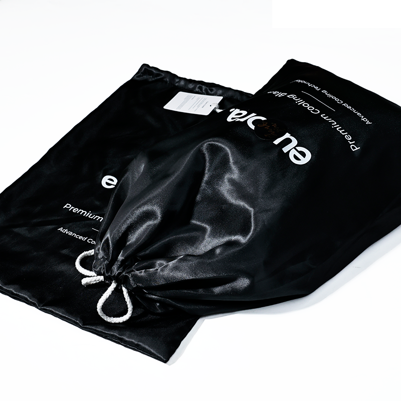 Black silk drawstring bag 3.25