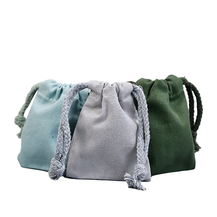 Blue drawstring cotton bag 10.23