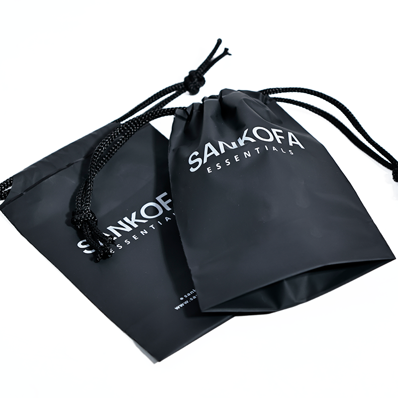 Black small size bottom drawstring bag 12.17