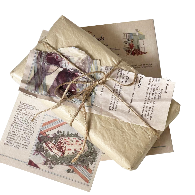 Retro irregular newspaper gift box wrapping paper