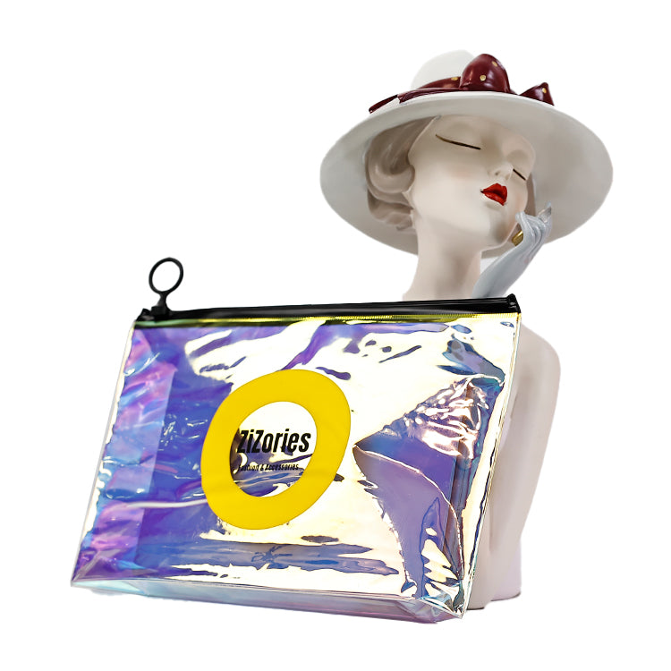 Black pull ring laser zipper bag