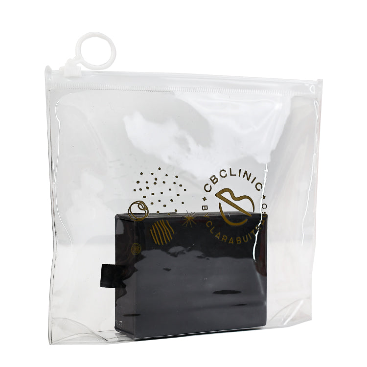 White pull ring transparent zipper bag
