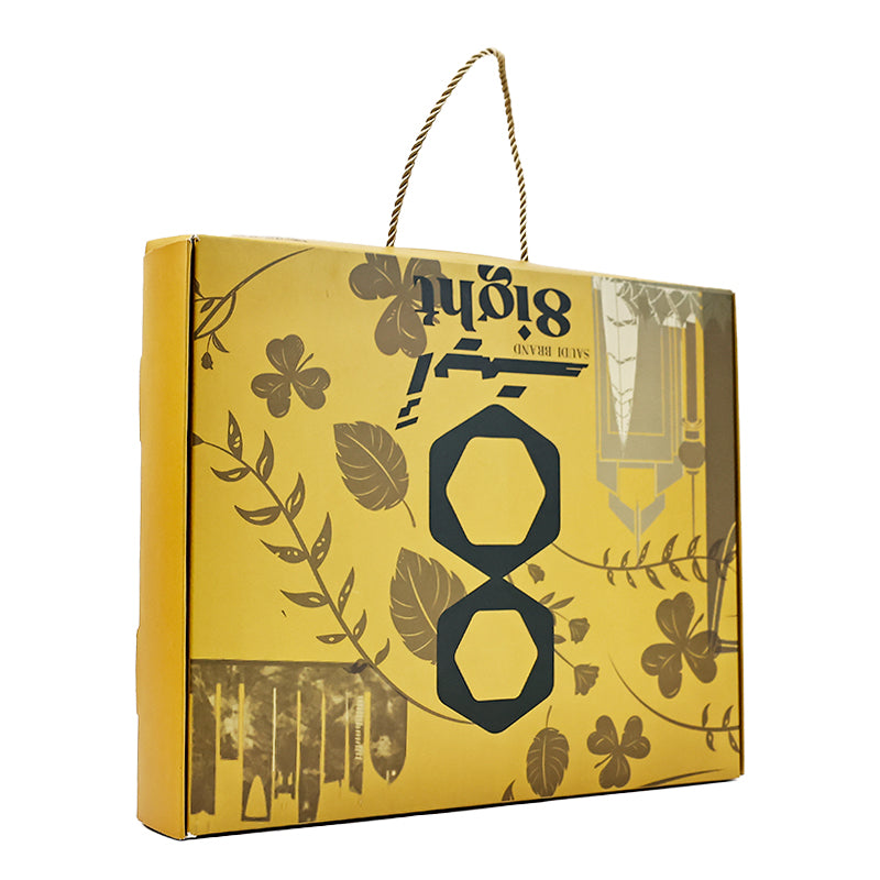 Flip-top airplane box with hand strap design