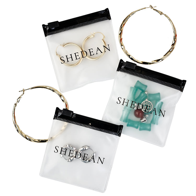 Black extra small size self-sealing frosted zipper bag