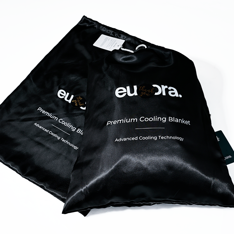 Black silk drawstring bag 3.25