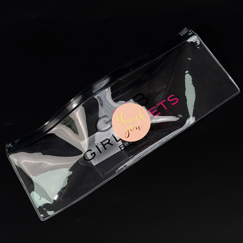 Transparent PVC long zipper bag