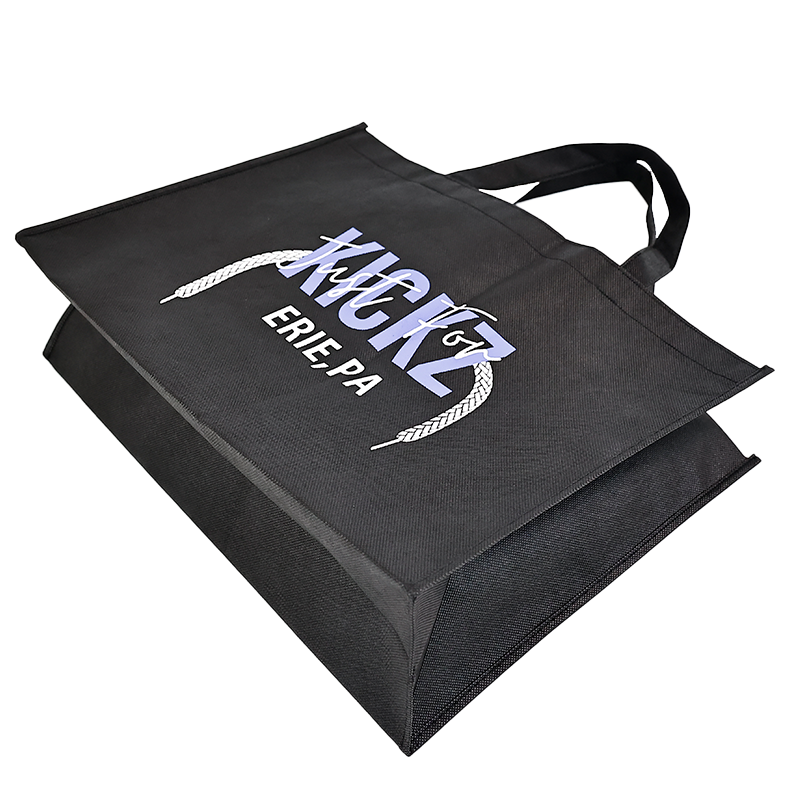 Black non-woven tote bag with bottom 2.20