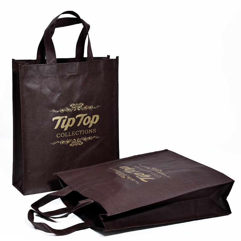 Brown pattern hot stamping non-woven bag 12.7