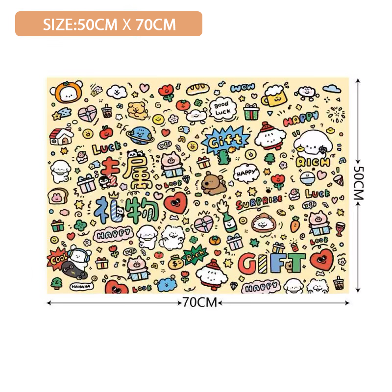 Full cartoon pattern gift wrapping paper