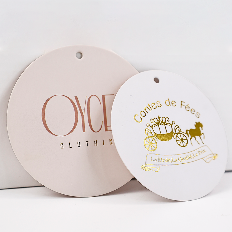 Round pattern gold stamping hangtag 2.19