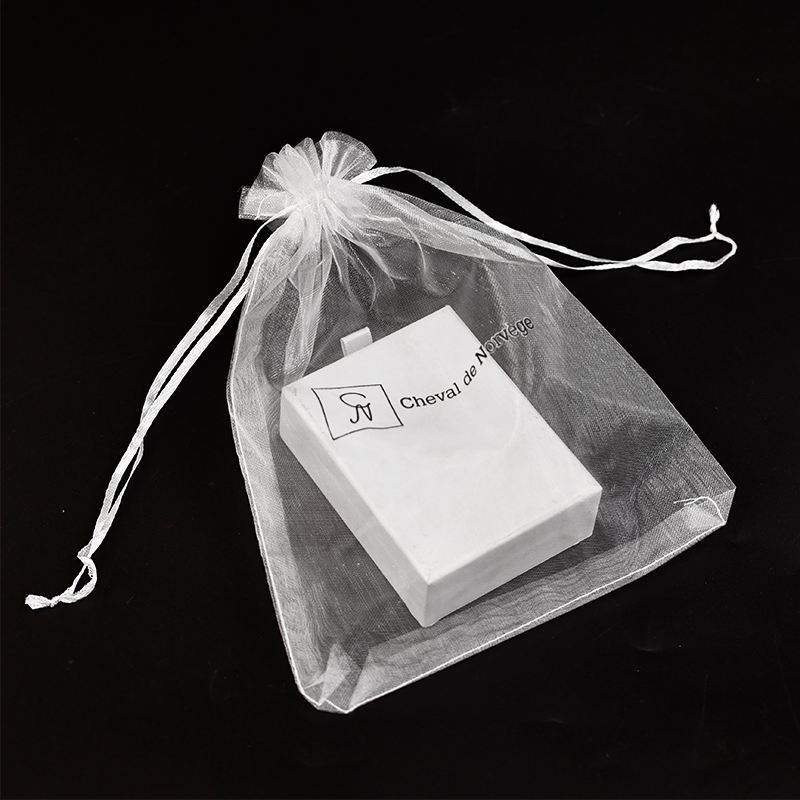 White transparent mesh drawstring bag 7.23