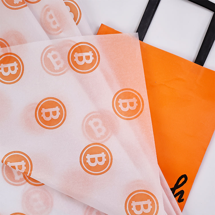 White wrapping paper pattern orange print