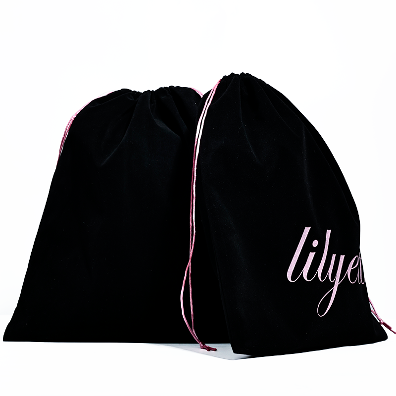 Black flannel drawstring bag 1.15