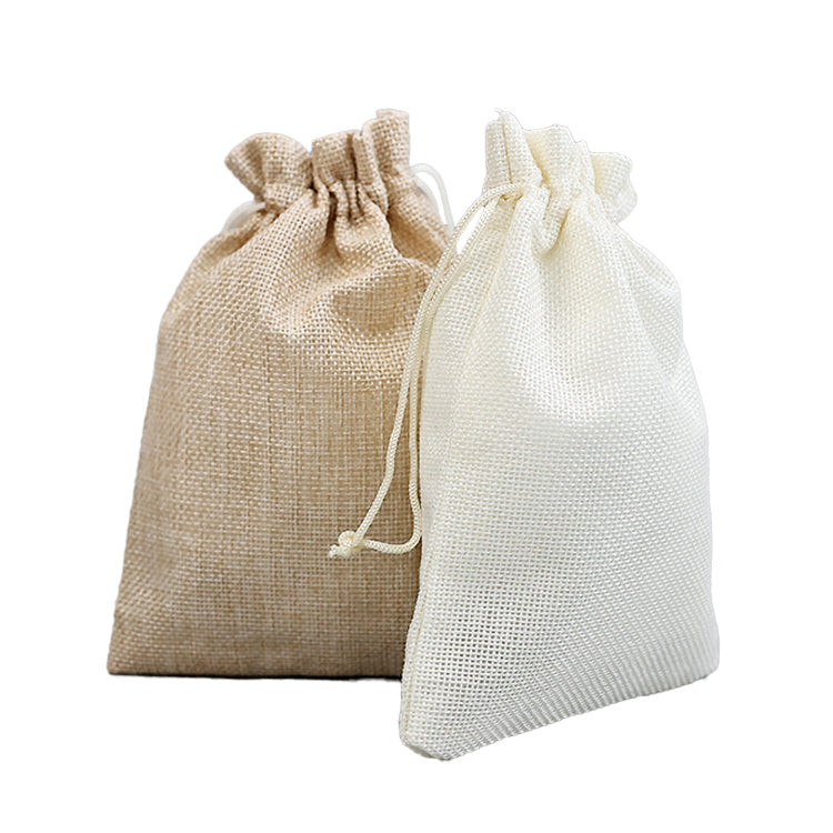 Beige Linen Drawstring Bag 10.23