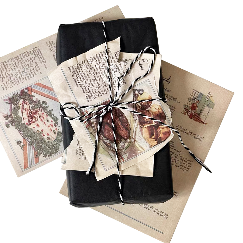 Retro irregular newspaper gift box wrapping paper