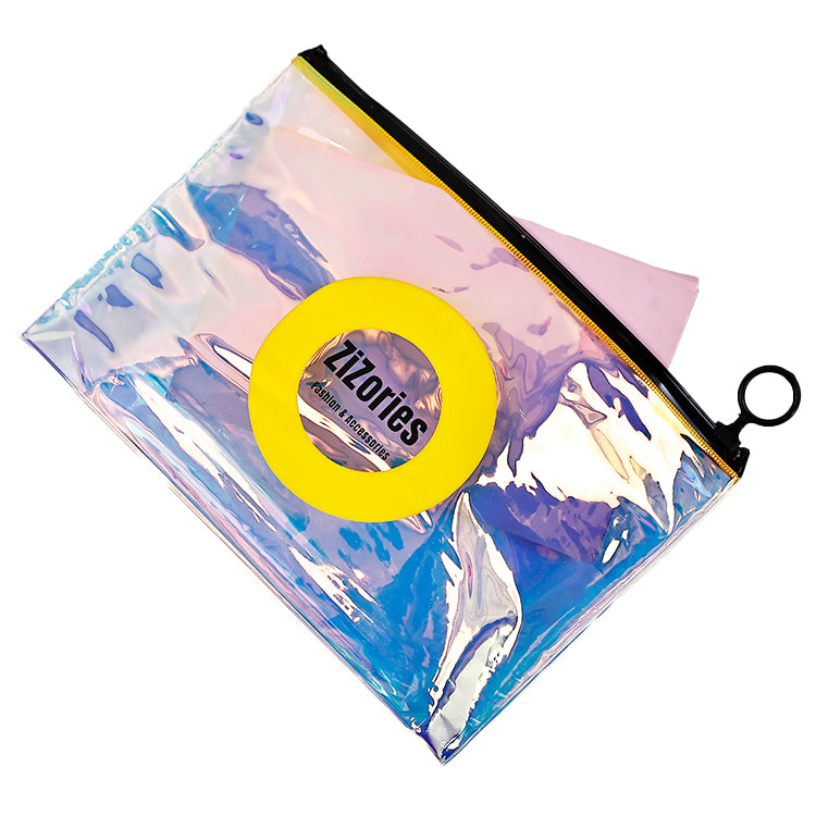 Black pull ring laser zipper bag