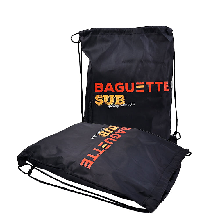 Black Backpack Drawstring Bag 11.8