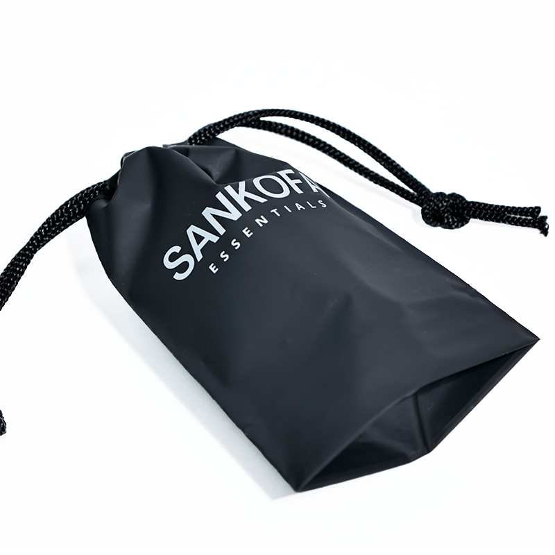 Black small size bottom drawstring bag 12.17