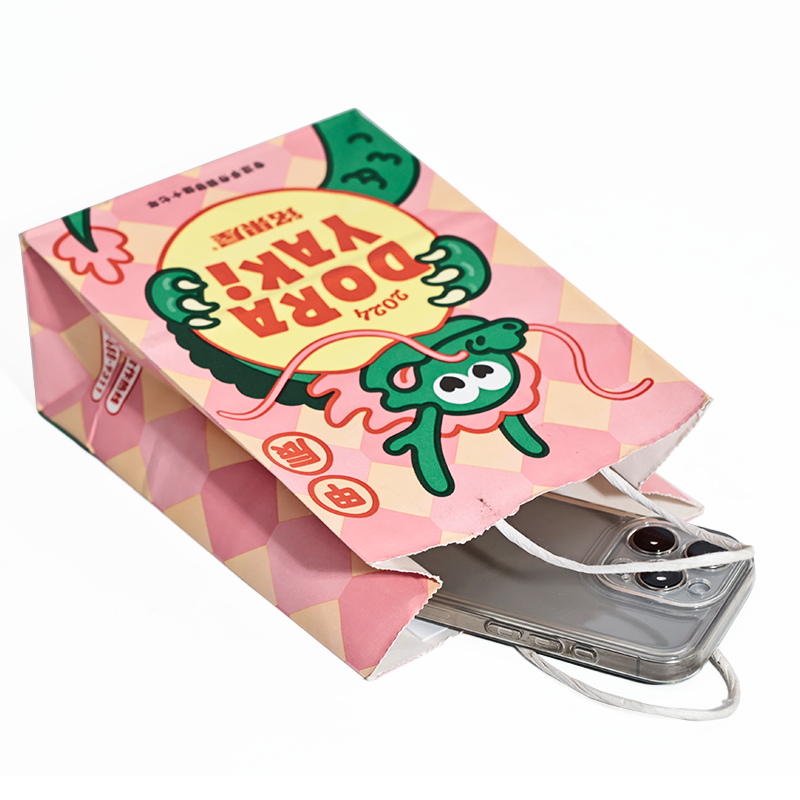 Small size full print kraft paper tote bag