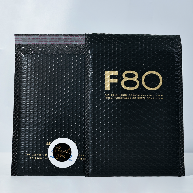Black pattern hot stamping co-extrusion film express bubble bag 4.9
