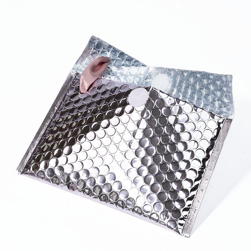 Silver aluminum film hand rope bubble courier bag 3.25